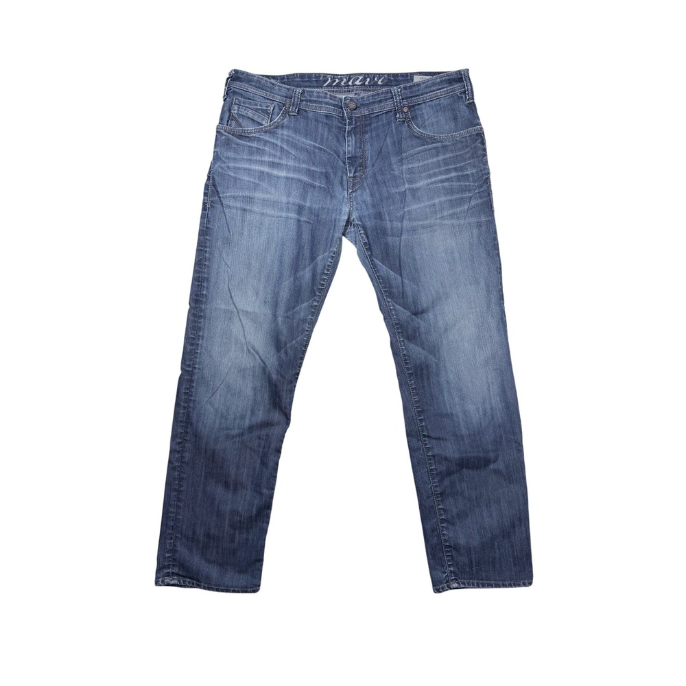 Mavi Zach Straight Leg Jeans 38/30 Low-Rise Blue Wash Denim‎ Mens